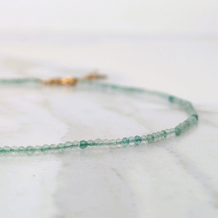 green aventurine gemstone beaded necklace 