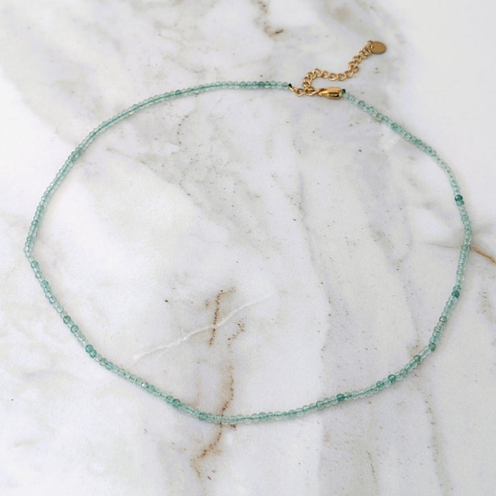 green aventurine gemstone beaded necklace 