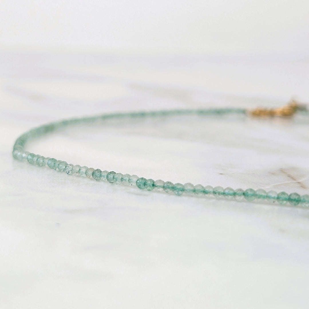 green aventurine gemstone beaded necklace 