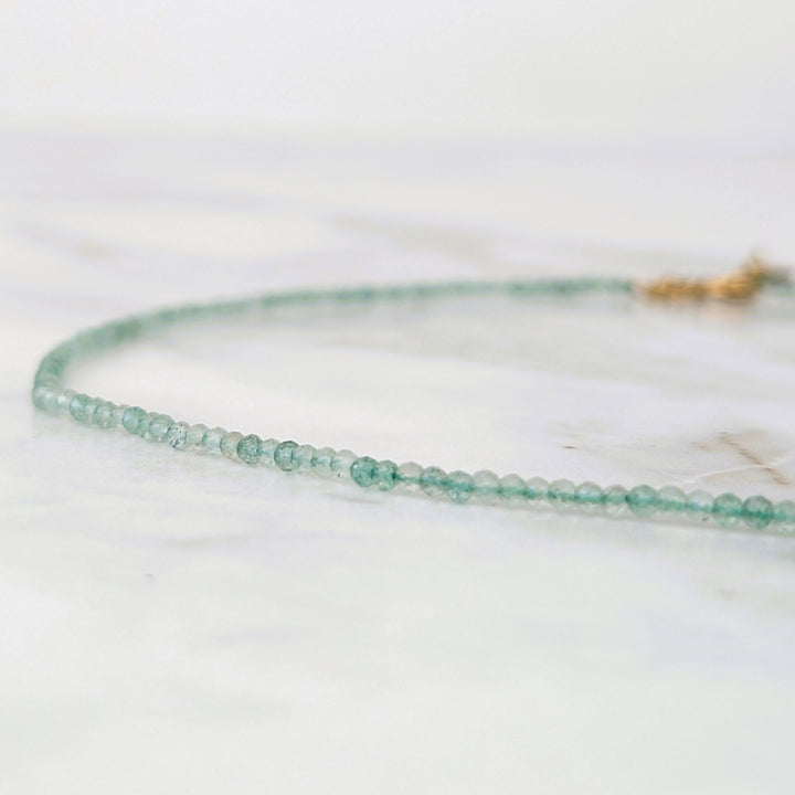 green aventurine gemstone beaded necklace 