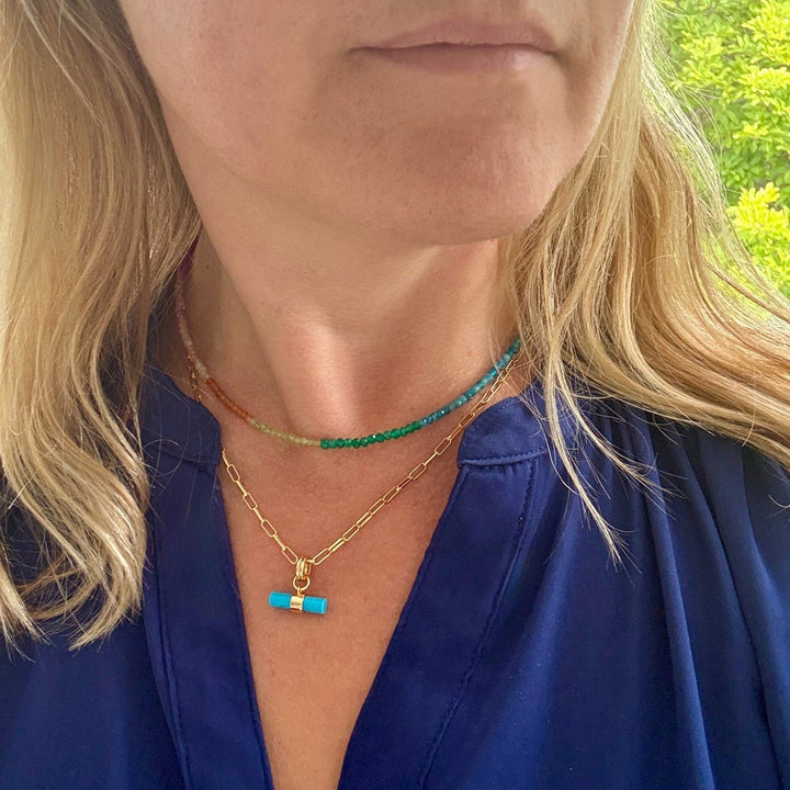 11:11 Rainbow Gemstone Beaded Necklace