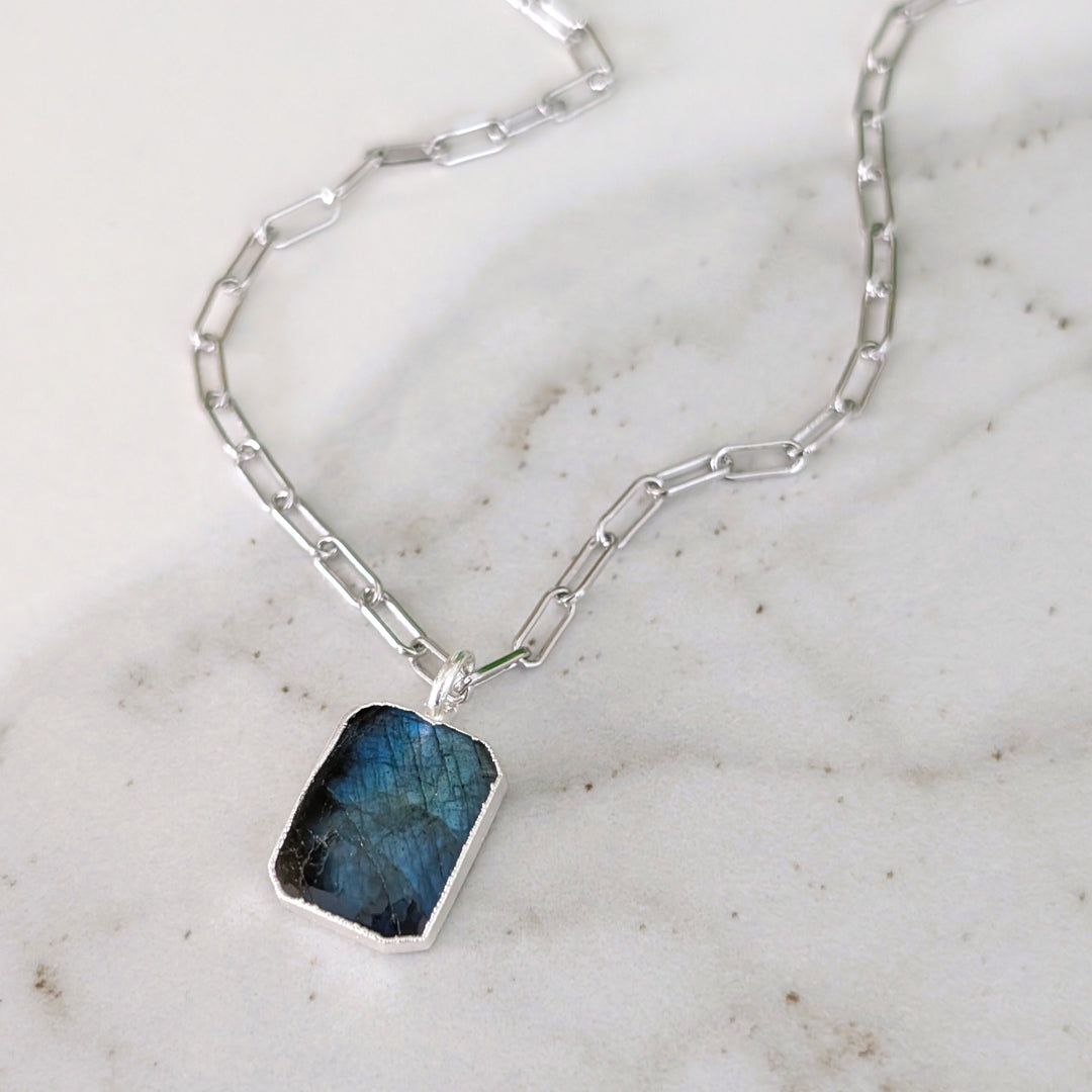 The Rectangle Labradorite Necklace