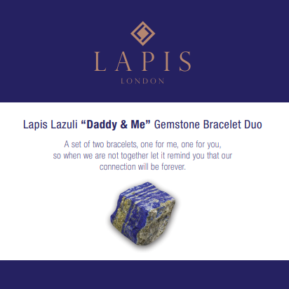 Lapis Lazuli "Daddy and Me" gemstone bracelet set