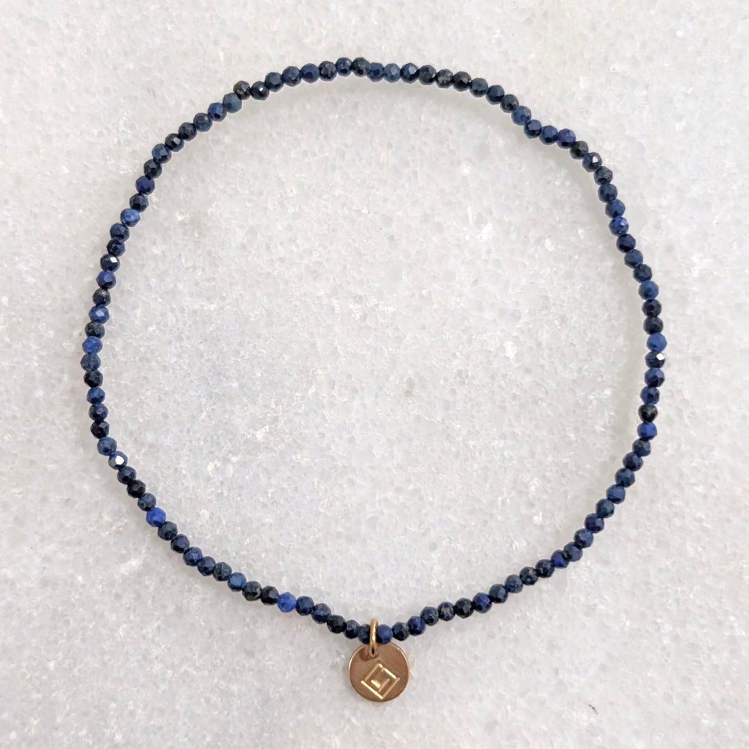 skinny lapis lazuli gemstone bracelet 
