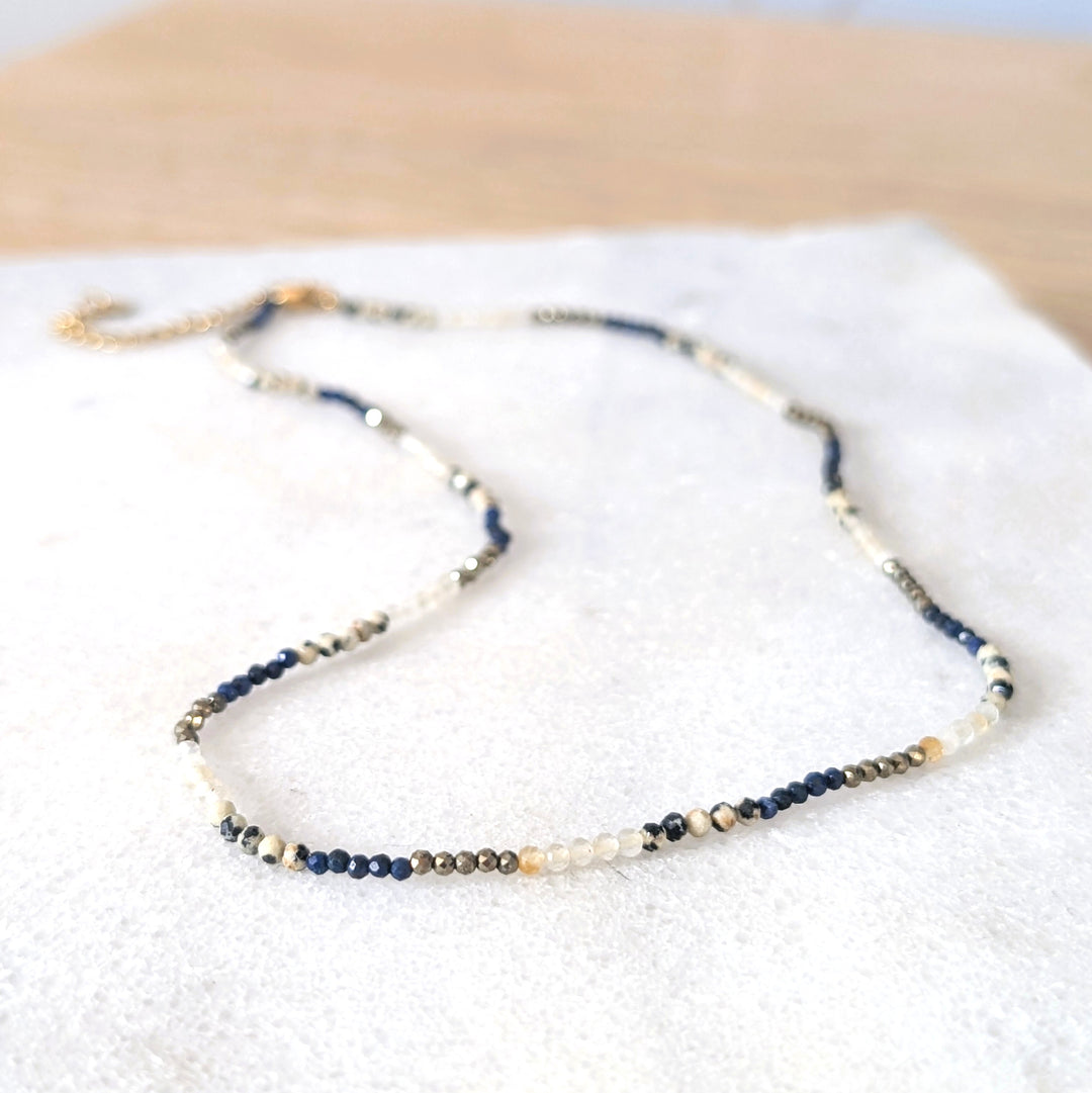 Lapis London Signature Selection Skinny Gemstone Beaded Necklace