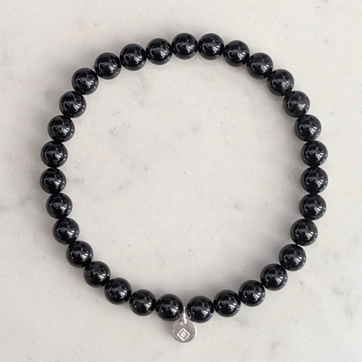 men's black tourmaline gemstone bracelet 