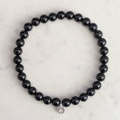 men's black tourmaline gemstone bracelet 