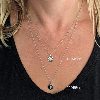 The Rectangle Dalmatian Jasper Gemstone Necklace - Sterling Silver