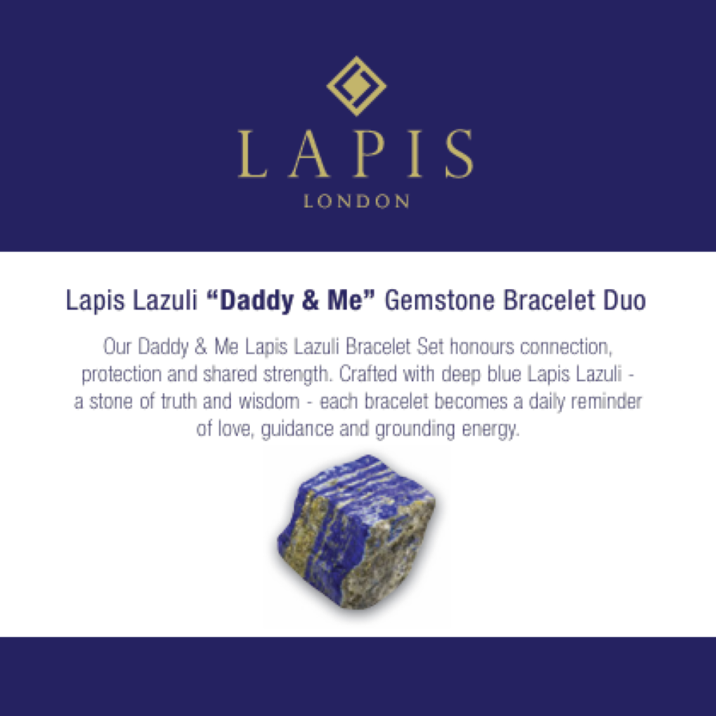 Lapis Lazuli "Daddy & Me" Gemstone Bracelet Set