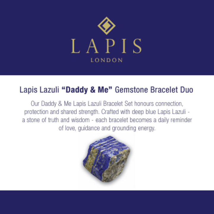 Lapis Lazuli "Daddy & Me" Gemstone Bracelet Set