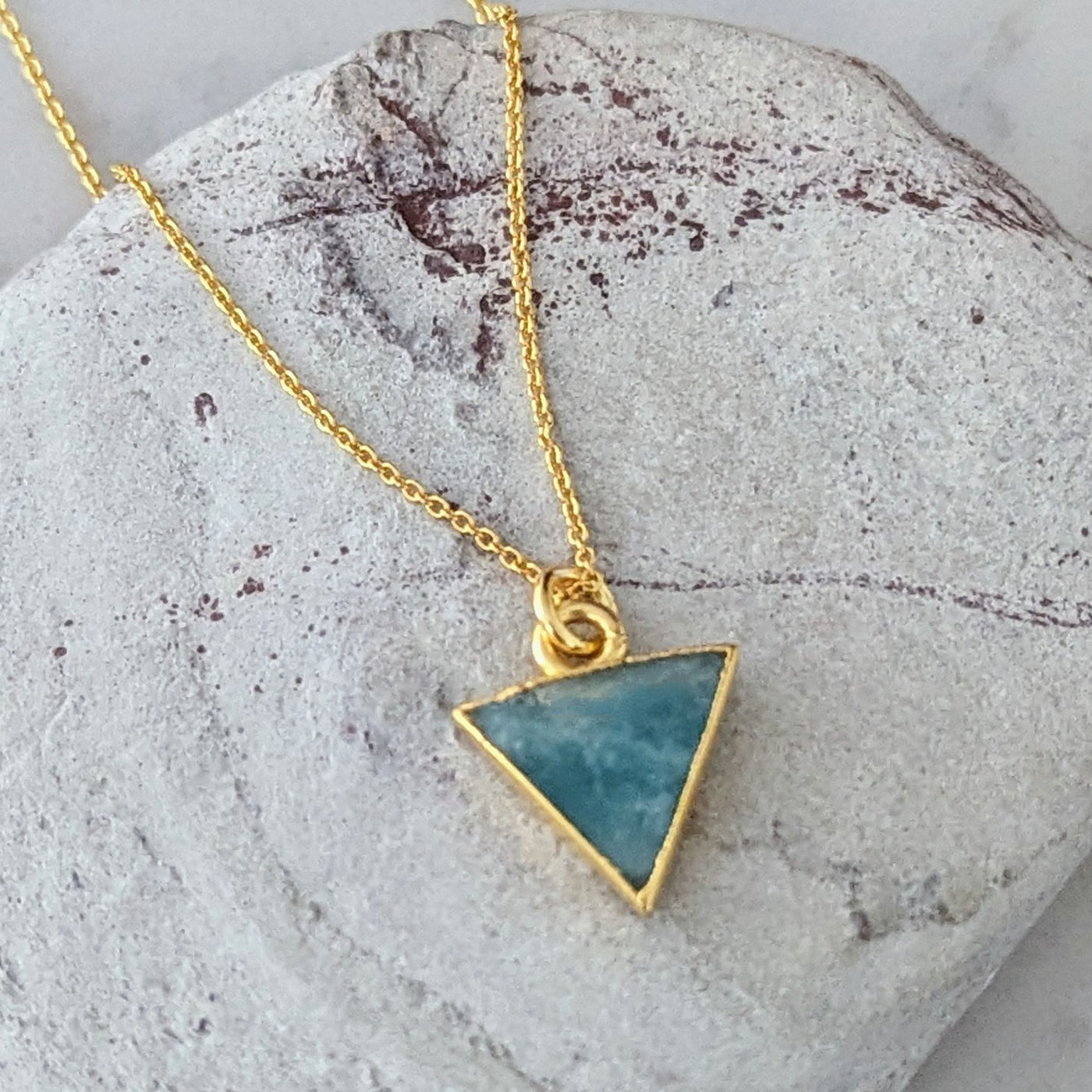 amazonite triangular pendant necklace