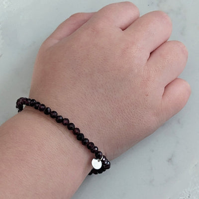 Garnet Children's Gemstone Bracelet, January/Love & Friendship