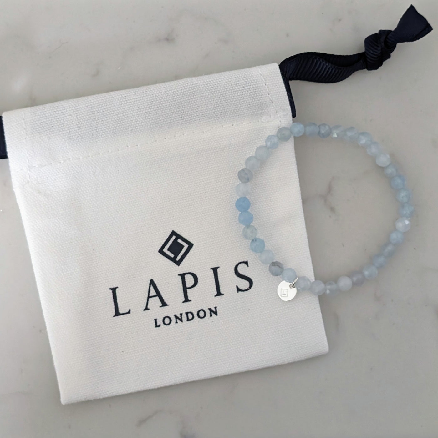 Aquamarine children's gemstone bracelet 