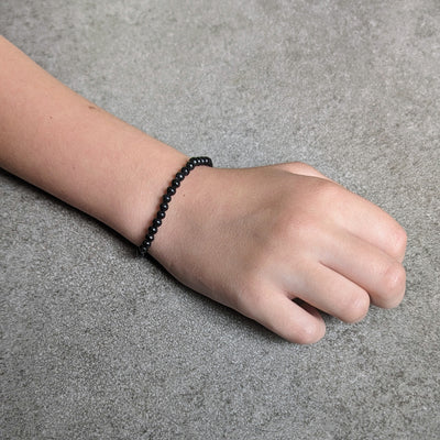 Shungite Children's Gemstone Bracelet - 4mm Smooth