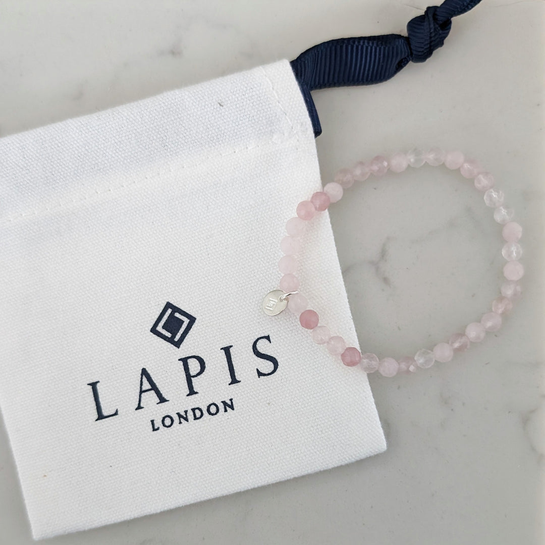 Rose quartz children's gemstone bracelet 