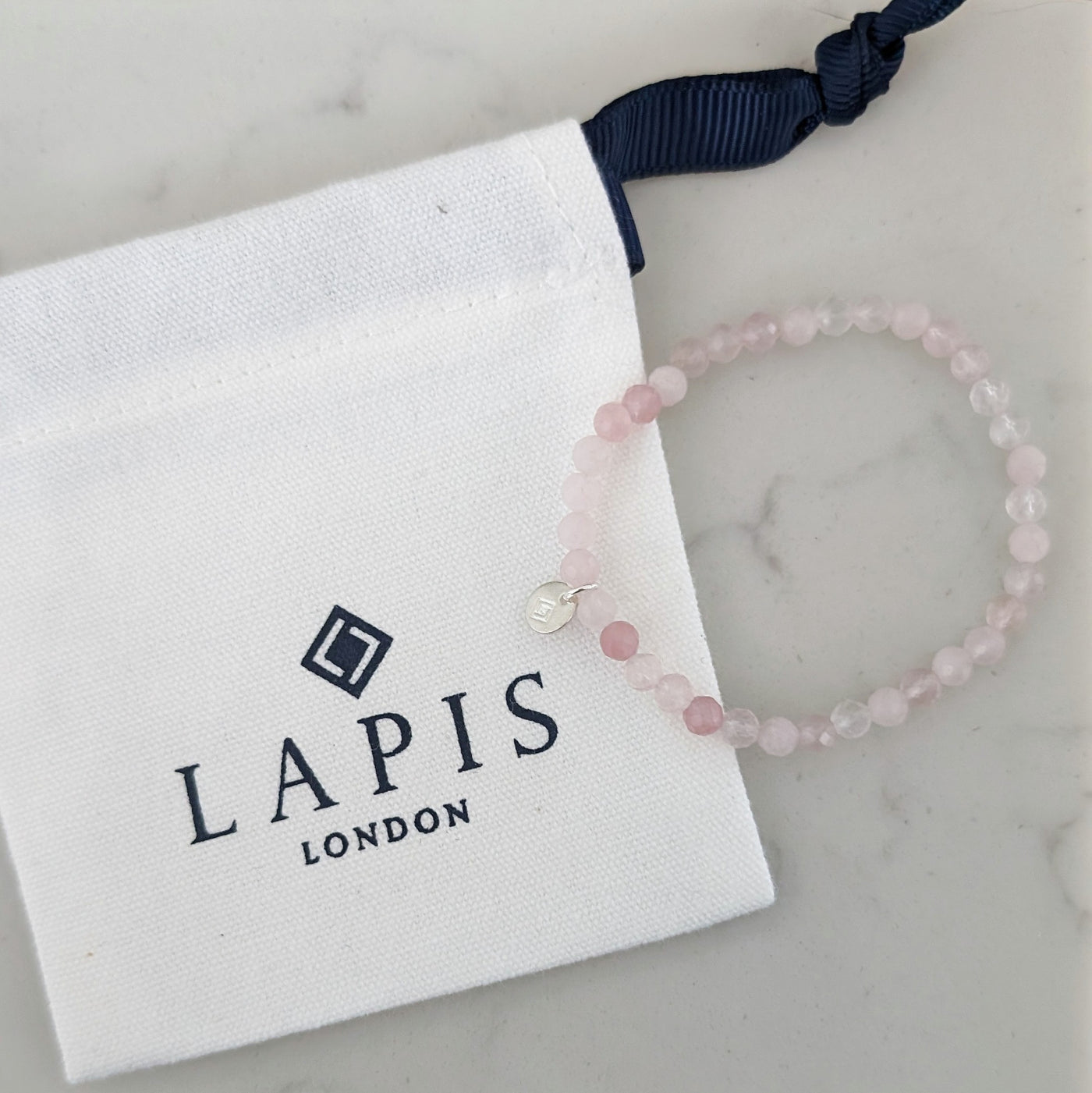 Rose quartz children's gemstone bracelet 