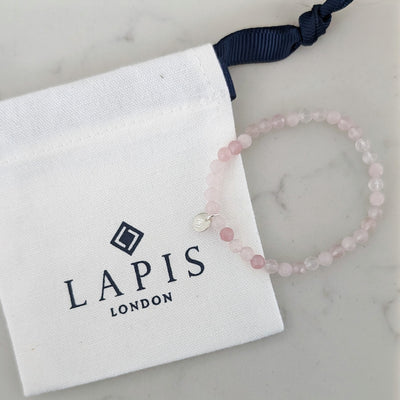 Rose quartz children's gemstone bracelet 