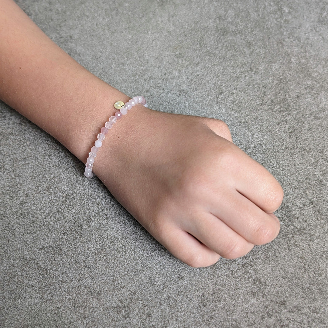 Rose Quartz Children's Gemstone Bracelet - 4mm Faceted
