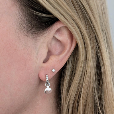 The Orb Clear Quartz April Birthstone Earrings