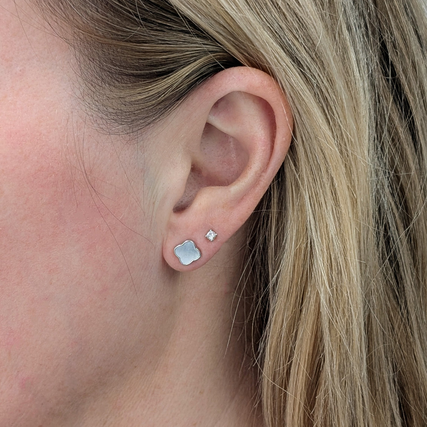 The Lucky Clover Mother of Pearl Stud Earrings