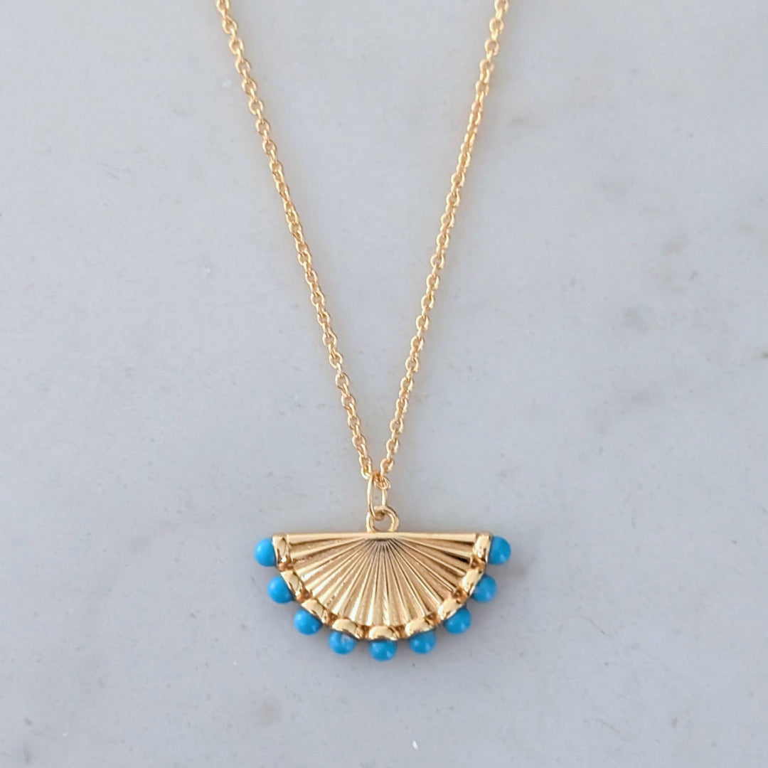 The Fan Turquoise Pendant Necklace