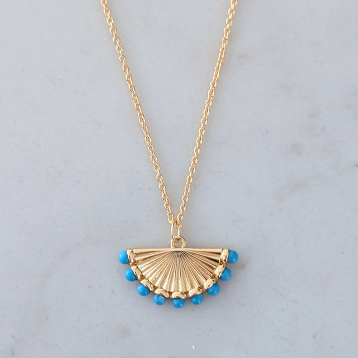 The Fan Turquoise Pendant Necklace