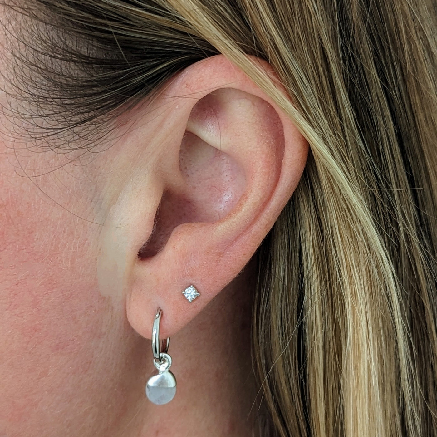 silver moonstone June birthstone earrings 