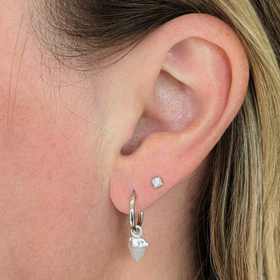 silver moonstone June birthstone earrings