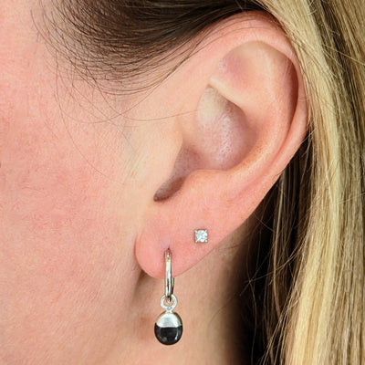 silver tanzanite December birthstone earrings