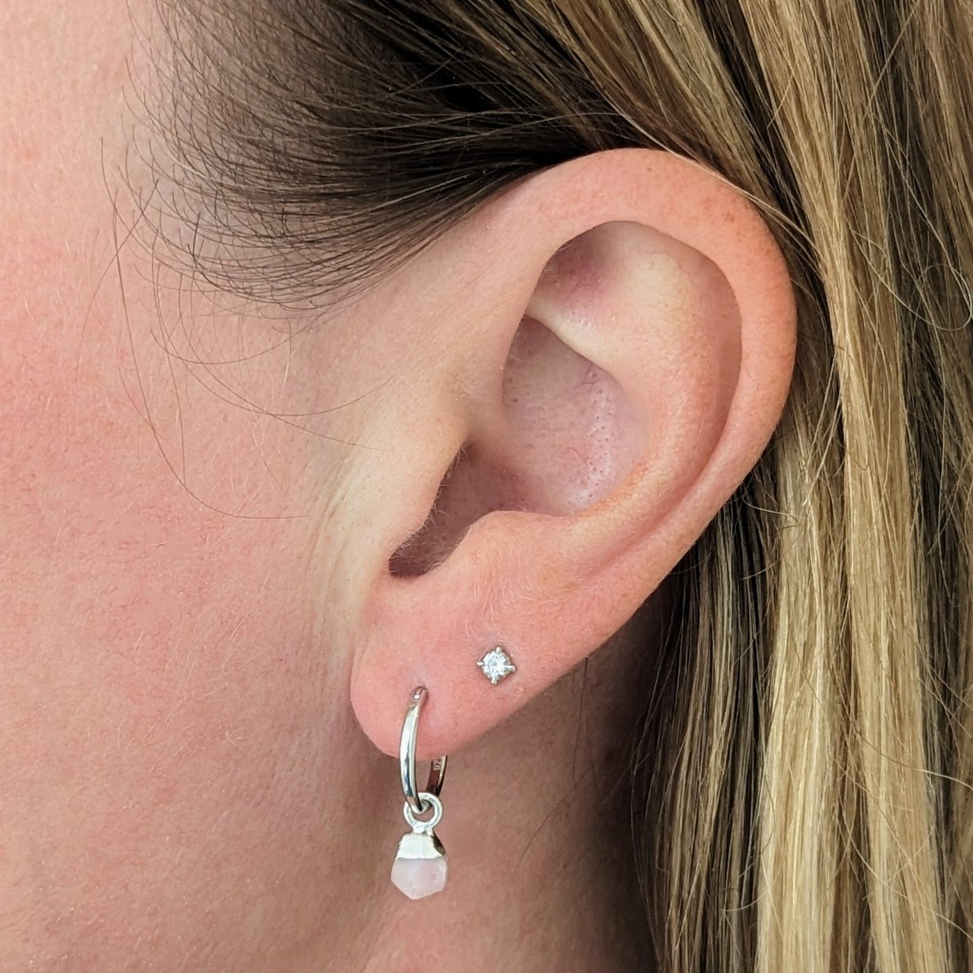 silver opal October birthstone earrings