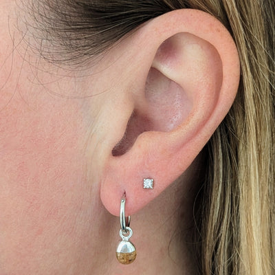 silver citrine November birthstone earrings