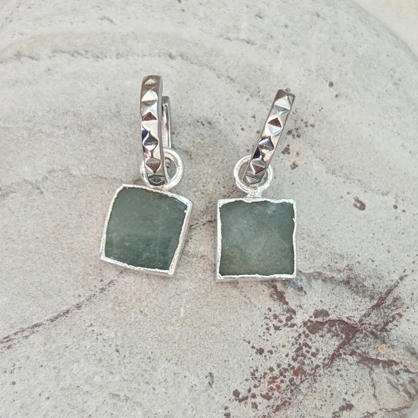 silver aquamarine earrings