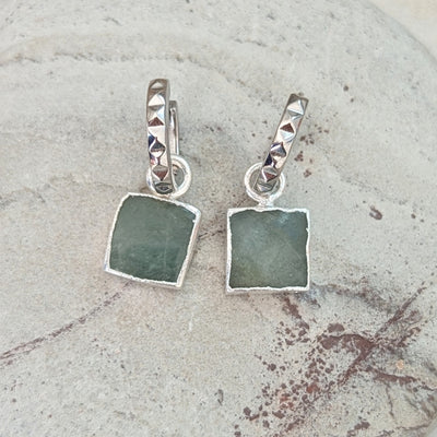 silver aquamarine earrings