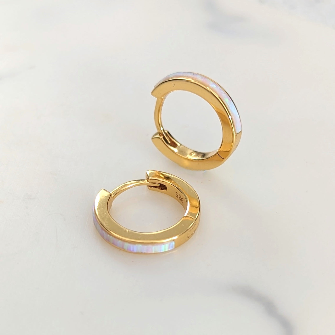 gold plated opal earrings