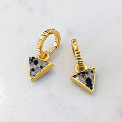 The Triangle Dalmatian Jasper Earrings