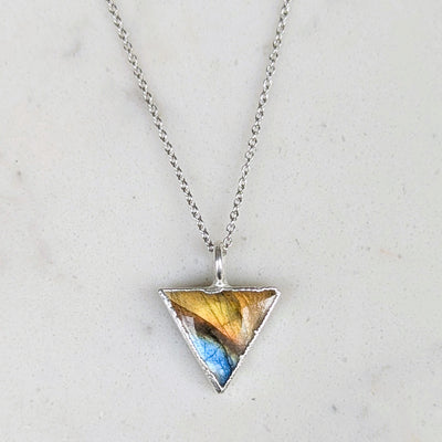 The Triangle Labradorite Gemstone Necklace – Sterling Silver