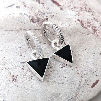 The Triangle Black Onyx Earrings