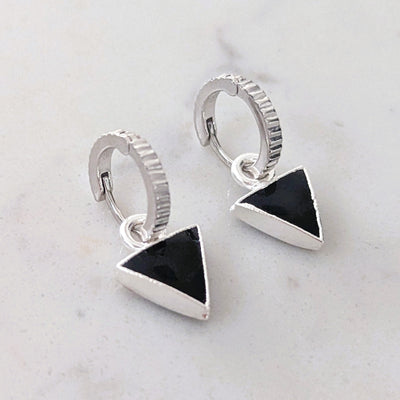 The Triangle Black Onyx Earrings