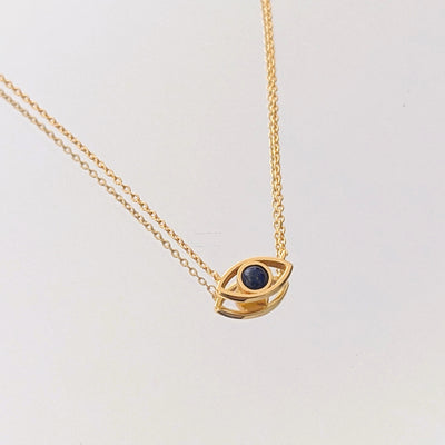 Evil Eye Necklace - Lapis Lazuli & 18ct Gold Vermeil