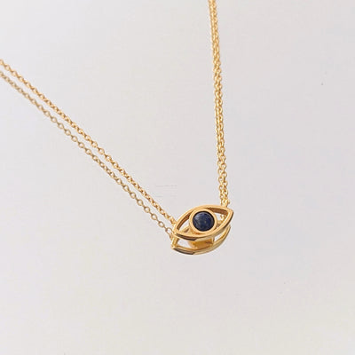 Evil Eye Necklace - Lapis Lazuli and Gold Vermeil