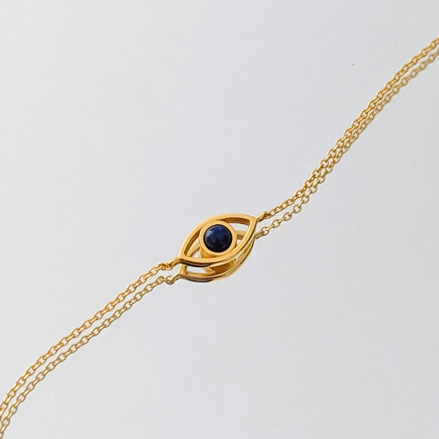 gold vermeil and lapis lazuli evil eye necklace