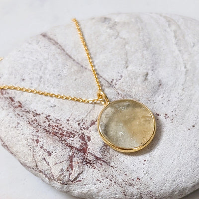 gold citrine November birthstone necklace