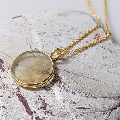 gold citrine November birthstone necklace