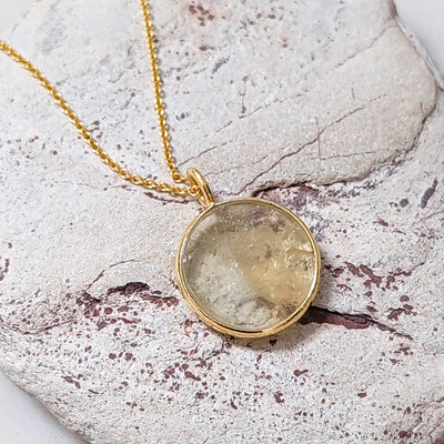 gold citrine November birthstone necklace