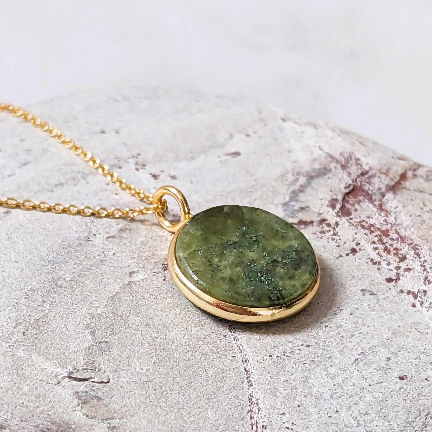 gold peridot August birthstone pendant necklace