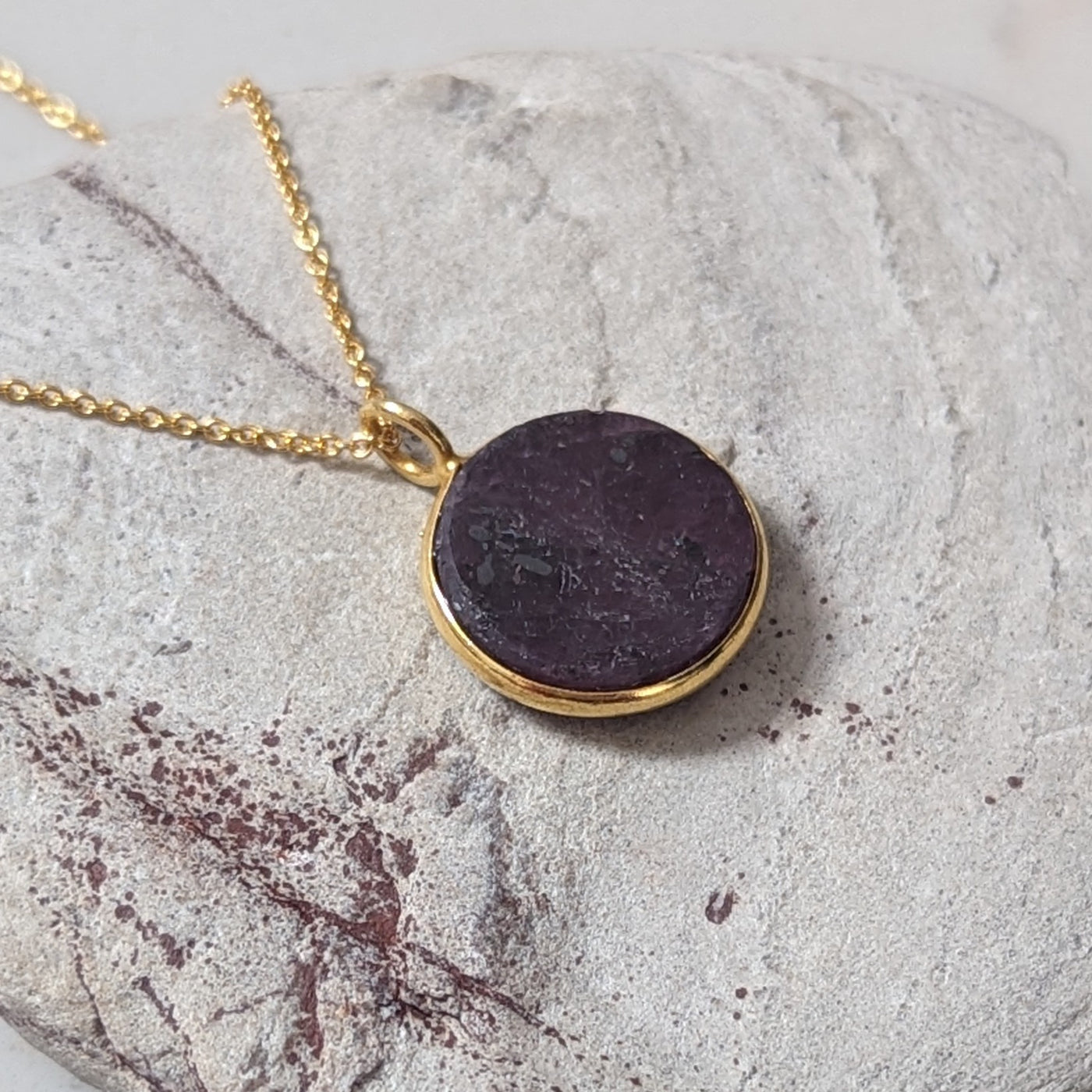 gold ruby July birthstone pendant necklace