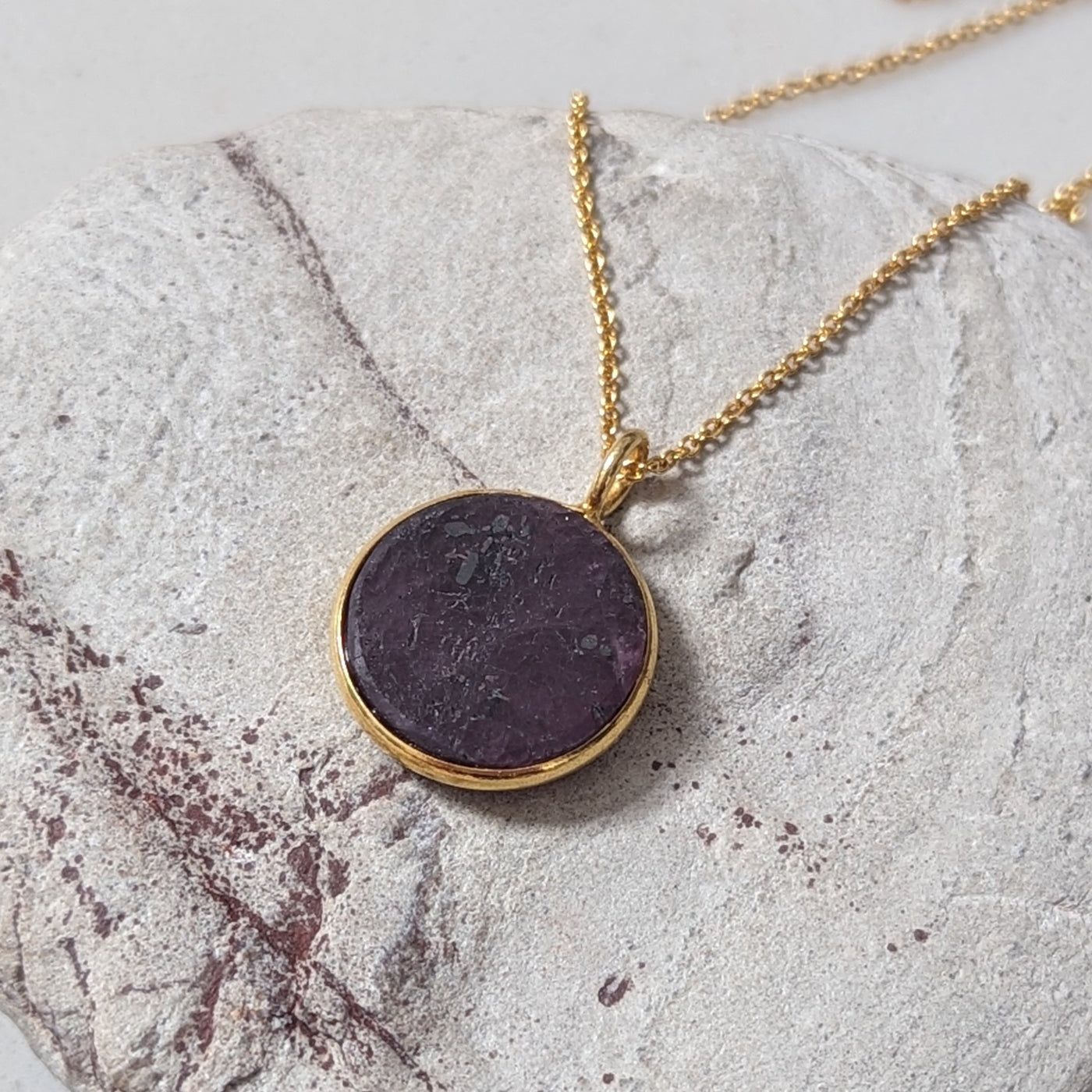 gold ruby July birthstone pendant necklace