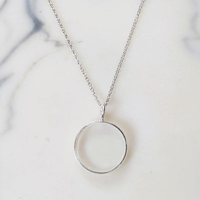 sterling silver clear quartz April birthstone necklace