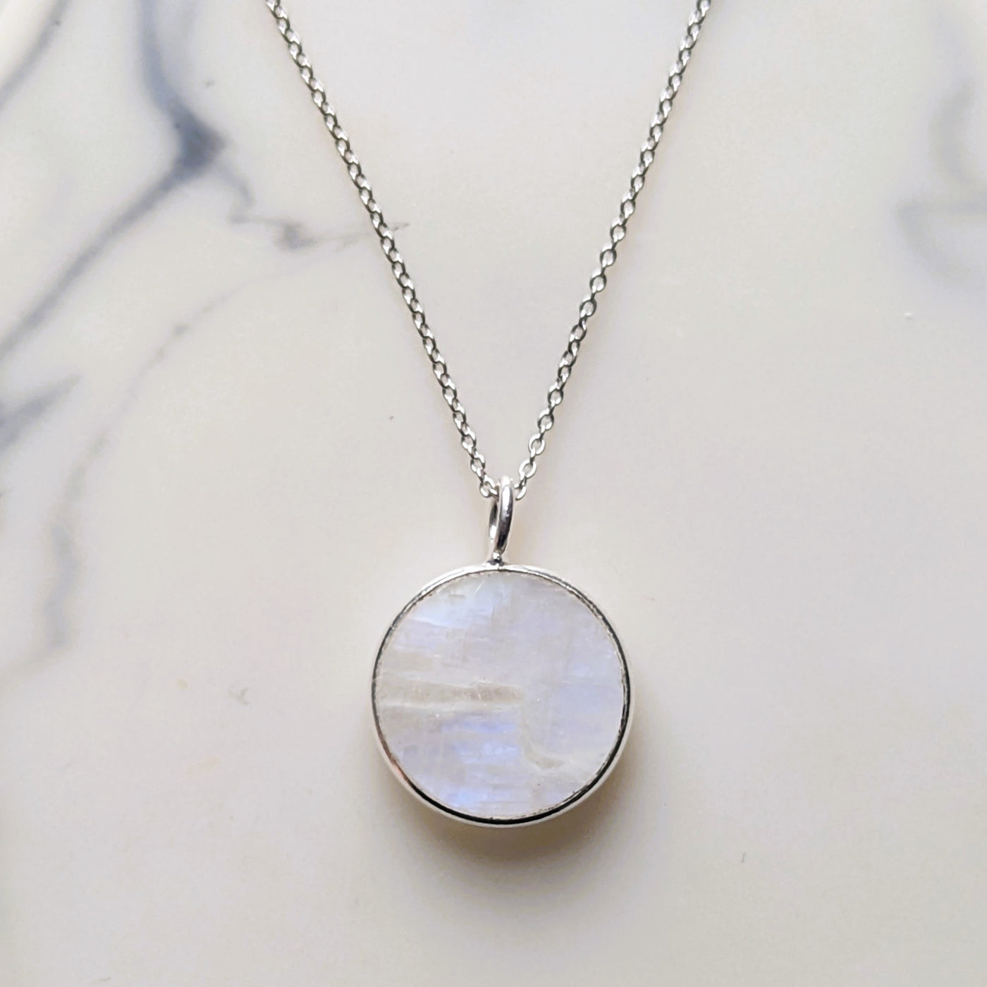 sterling silver moonstone June birthstone necklace