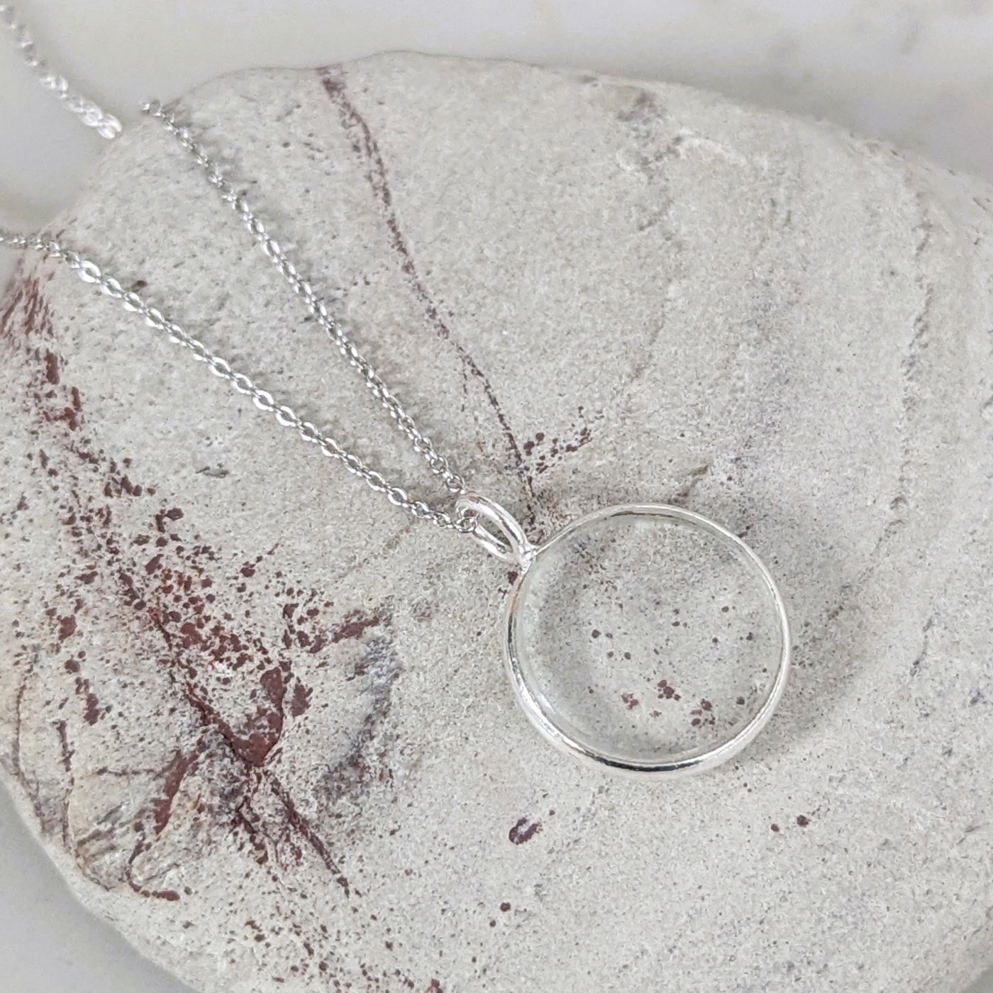 sterling silver clear quartz April birthstone necklace